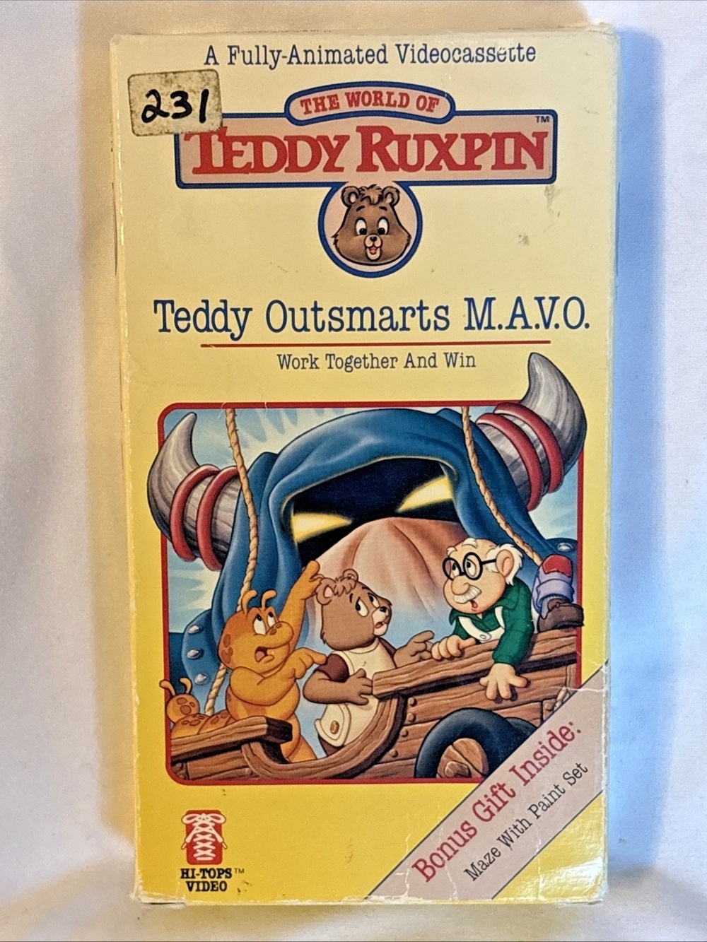 The World Of Teddy Ruxpin: Teddy Outsmarts M.A.V.O. VHS Tape 1987 Rare Tested